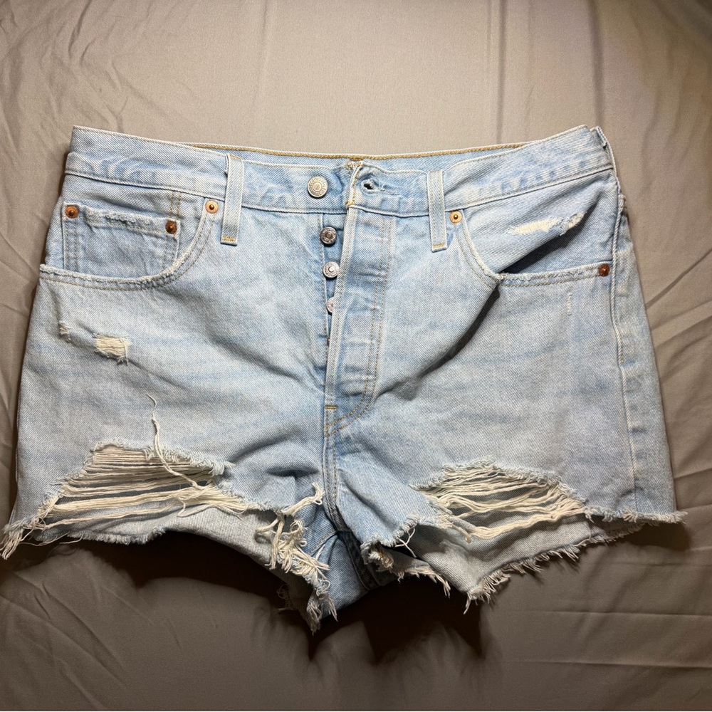 Levi’s High Waisted Distressed Shorts